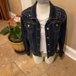 Baccini Jean Jacket Jeweled Small - Fits like Med